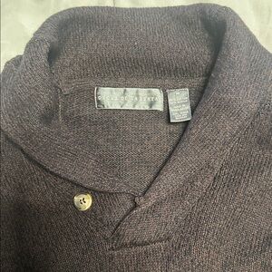 Oscar de la Renta Men's M brown/black button Cable Knit Sweater